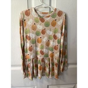 Birdie Bean Happy Pumpkin Girls Super‎ Soft Long Sleeve Dress 8Y